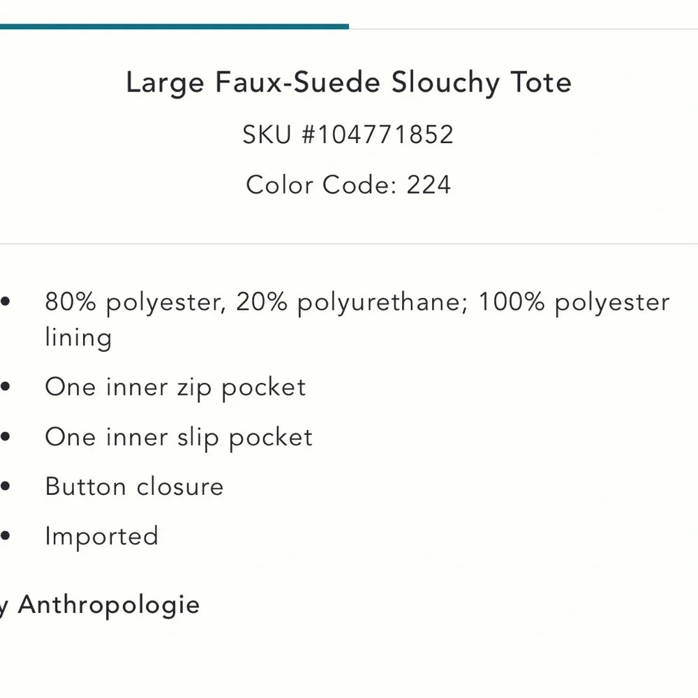 NWT new Anthropologie large faux suede slouchy bag purse tan  Hobo Bag